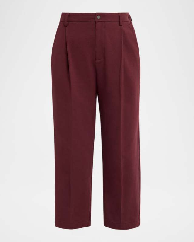 Light Fleece Straight-Leg Crop Travel Pants